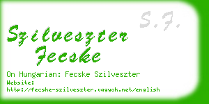 szilveszter fecske business card